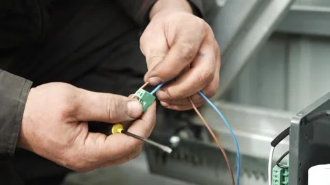 Connection of electrical wires of electrical appliances Stock Footage 270061529