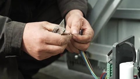 Connection of electrical wires of electrical appliances Stock Footage 270061531