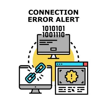 Connection error alert concept with disconnected network Stock Illustration