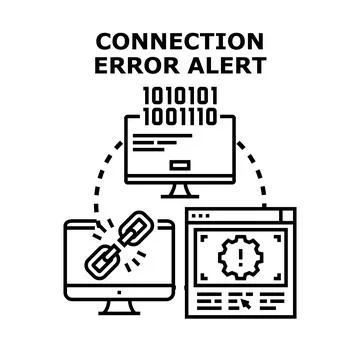 Connection error alert concept with disconnected network 库存插图