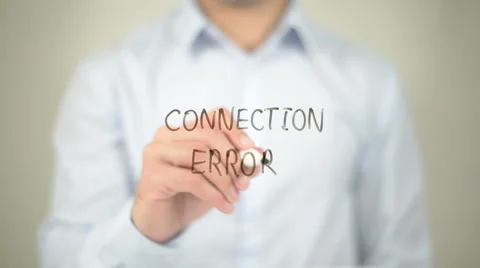 Connection Error , man writing on transparent screen Stock Footage 62764006