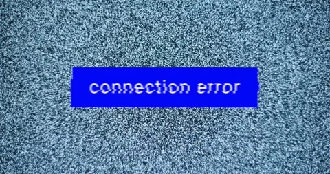 Connection Error Message over Television Static Abstract Noise Background. Stock Footage 348526791
