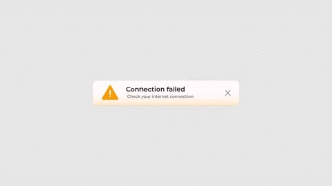 Connection Failed Error Message Pop-up on Black Background Stock Footage 347193189