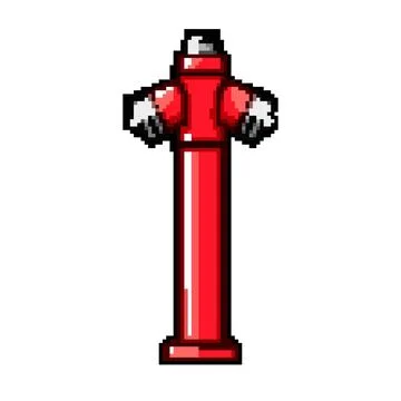 Connection fire hydrant pixel art vector illustration Stock Illustration