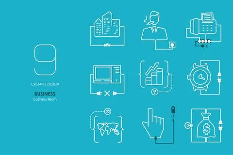 Connection flat design business Stock Illustration