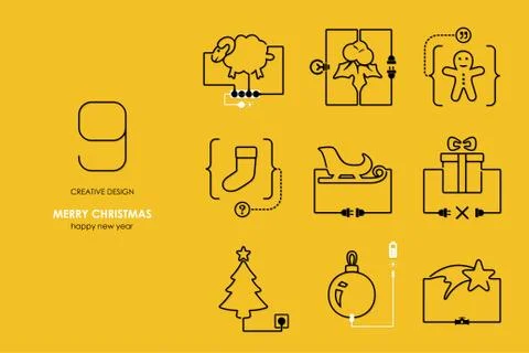 Connection flat design Christmas Stock Illustration