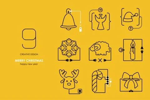 Connection flat design Christmas Stock Illustration