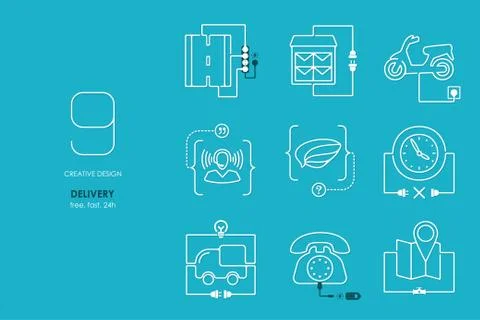 Connection flat design delivery Stock Illustration