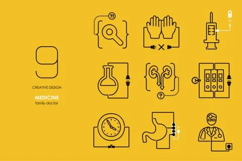 Connection flat design medicine Stock Illustration