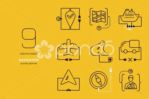 Connection flat design navigation Illustration