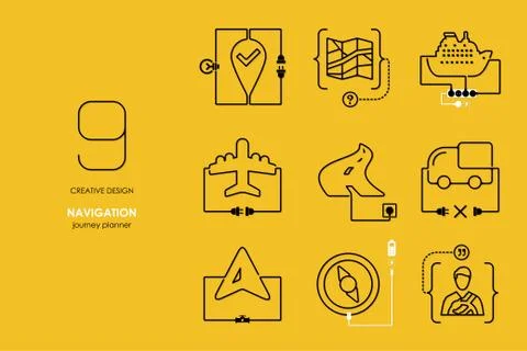 Connection flat design navigation Stock Illustration