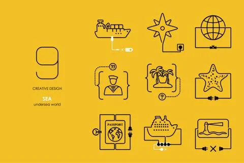 Connection flat design sea Stock Illustration