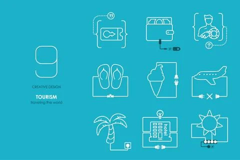 Connection flat design tourism Stock Illustration
