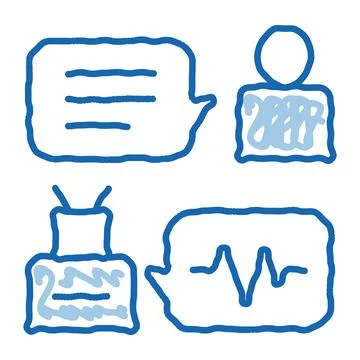 Connection Function Device Voice Control doodle icon hand drawn illustration Illustrazione stock