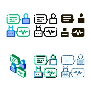 Connection function device voice control icon pack vector 库存插图