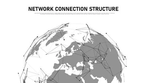 Connection to the global social network. Abstract futuristic map of the plane Stock Illustration