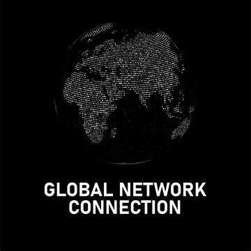 Connection to the global social network. Abstract futuristic map of the pla.. Stock Illustration