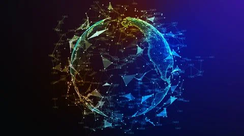 Connection Globe. Background with Light Effect. Global International Stock Illustration