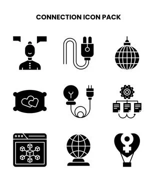 Connection Glyph Bundle Icons Pack Ilustración de archivo