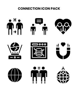 Connection Glyph Design Icons Pack Stockillustratie