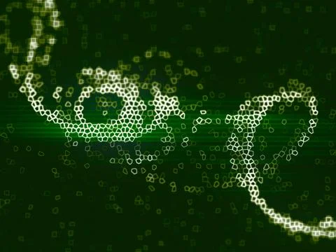 Connection green network concept science abstract geometrical tech background Stock Illustration