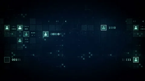 Connection Grids Blue Track Stock-Footage 47726941