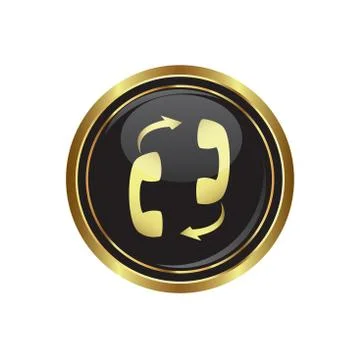 Connection  icon gold Stock Illustration