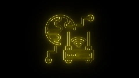 Connection Icon Isolated on Black Background Network Link Symbol Design Stock-Footage 331352008