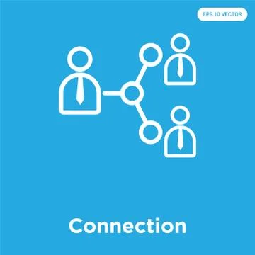 Connection icon isolated on blue background Free Stock Illustration