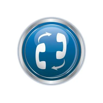 Connection icon on silver round Stock Illustration