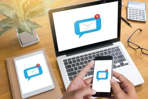 Connection Internet Networking Computer and Tablet Digital  Internet Networking Stock Photos