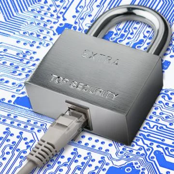 Connection to internet security, electronic security, Internet traffic encr.. Foto stock