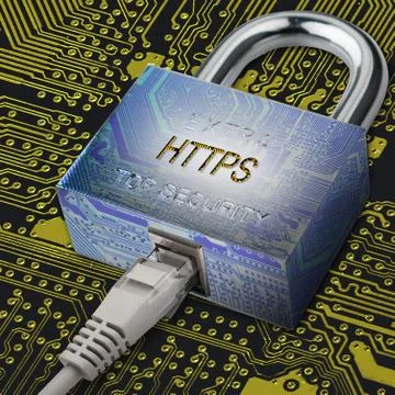 Connection to internet security, electronic security, Internet traffic encr.. Stock Photos