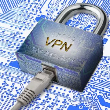 Connection to internet security, electronic security, Internet traffic encr.. 库存照片