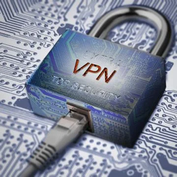 Connection to internet security, electronic security, Internet traffic encryp Fotos Stock