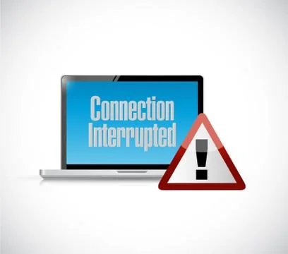 Connection interrupted computer warning 스톡 일러스트