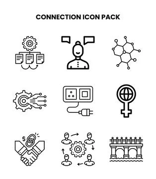 Connection Line Graphics Icons Pack 스톡 일러스트