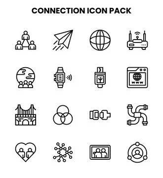 Connection Line Graphics Icons Pack Illustrazione stock