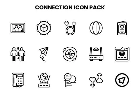 Connection Line Scalable Icons Pack 스톡 일러스트
