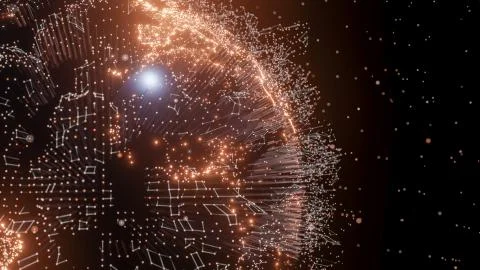 Connection lines and dots around Earth globe 스톡 일러스트