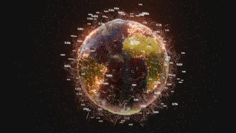 Connection lines and dots around Earth globe Stock Illustration