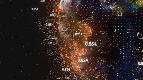 Connection lines and dots around Earth globe 스톡 일러스트