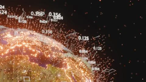 Connection lines and dots around Earth globe イラスト素材