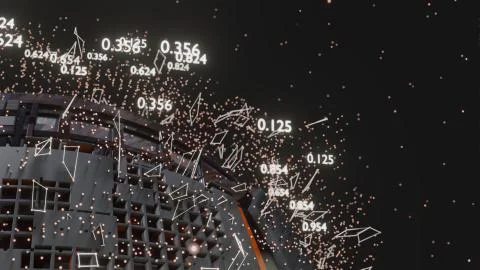 Connection Lines and Dots Around Digital Sphere Stock Illustration