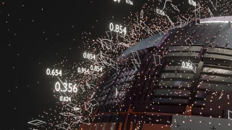 Connection Lines and Dots Around Digital Sphere Stock Illustration