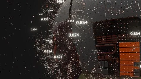 Connection Lines and Dots Around Digital Sphere Stock Illustration