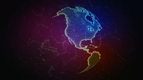 Connection lines Around Earth Globe. Background with Light Effect. Global Stock Illustration