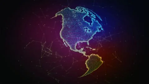 Connection lines Around Earth Globe. Background with Light Effect. Global Stock-Illustration