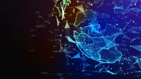 Connection lines Globe. Background with Light Effect. Global International イラスト素材