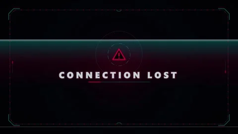 Connection lost digital glitch hud overlay with warning symbol and scanning.. Stock Footage 337558653